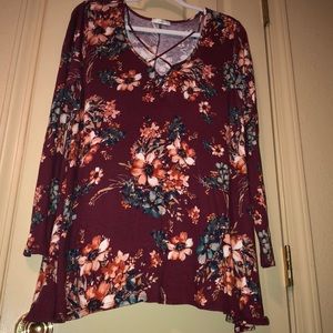 Jodifl floral long sleeve blouse, size L